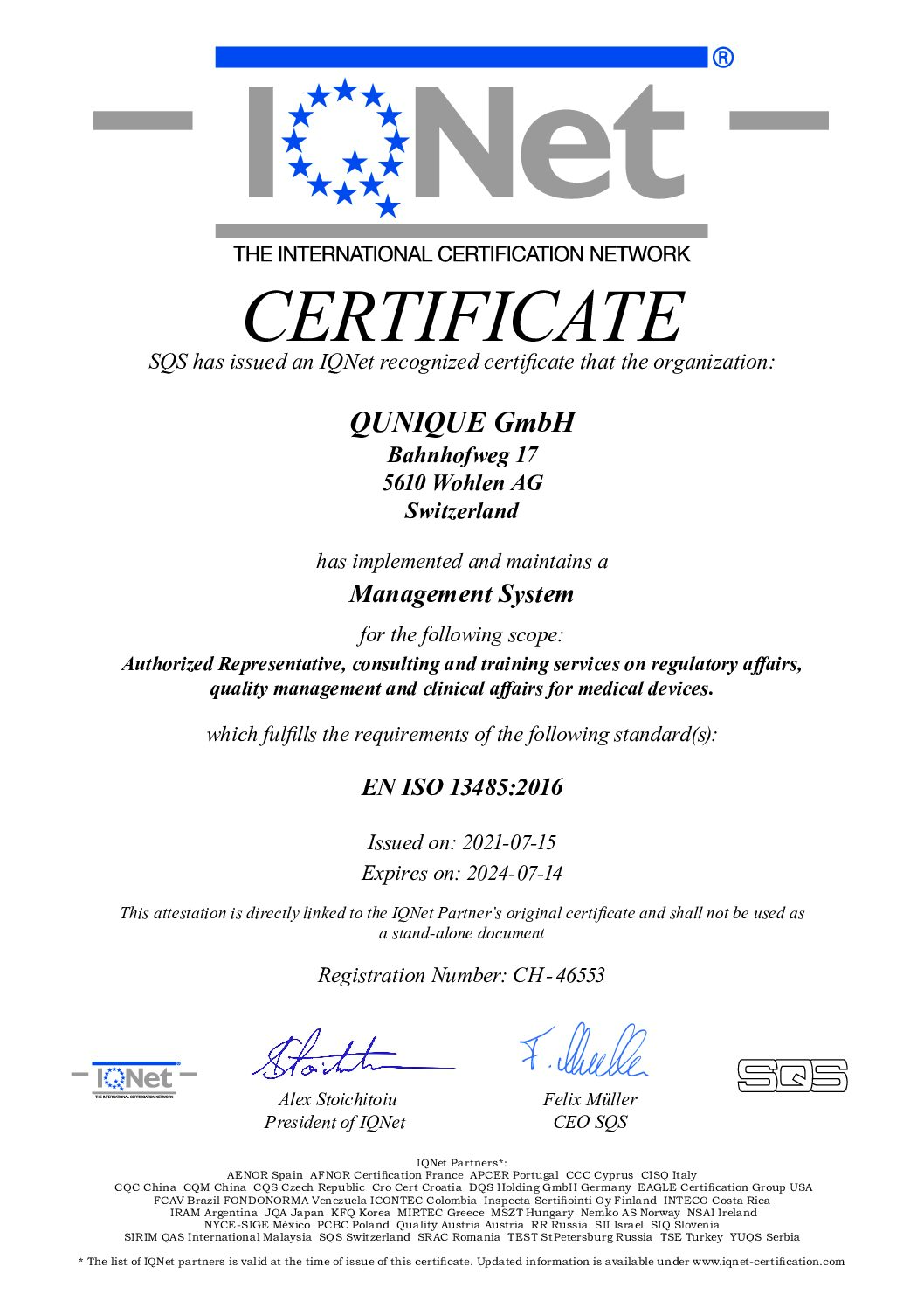 IQ Net Certified Management System